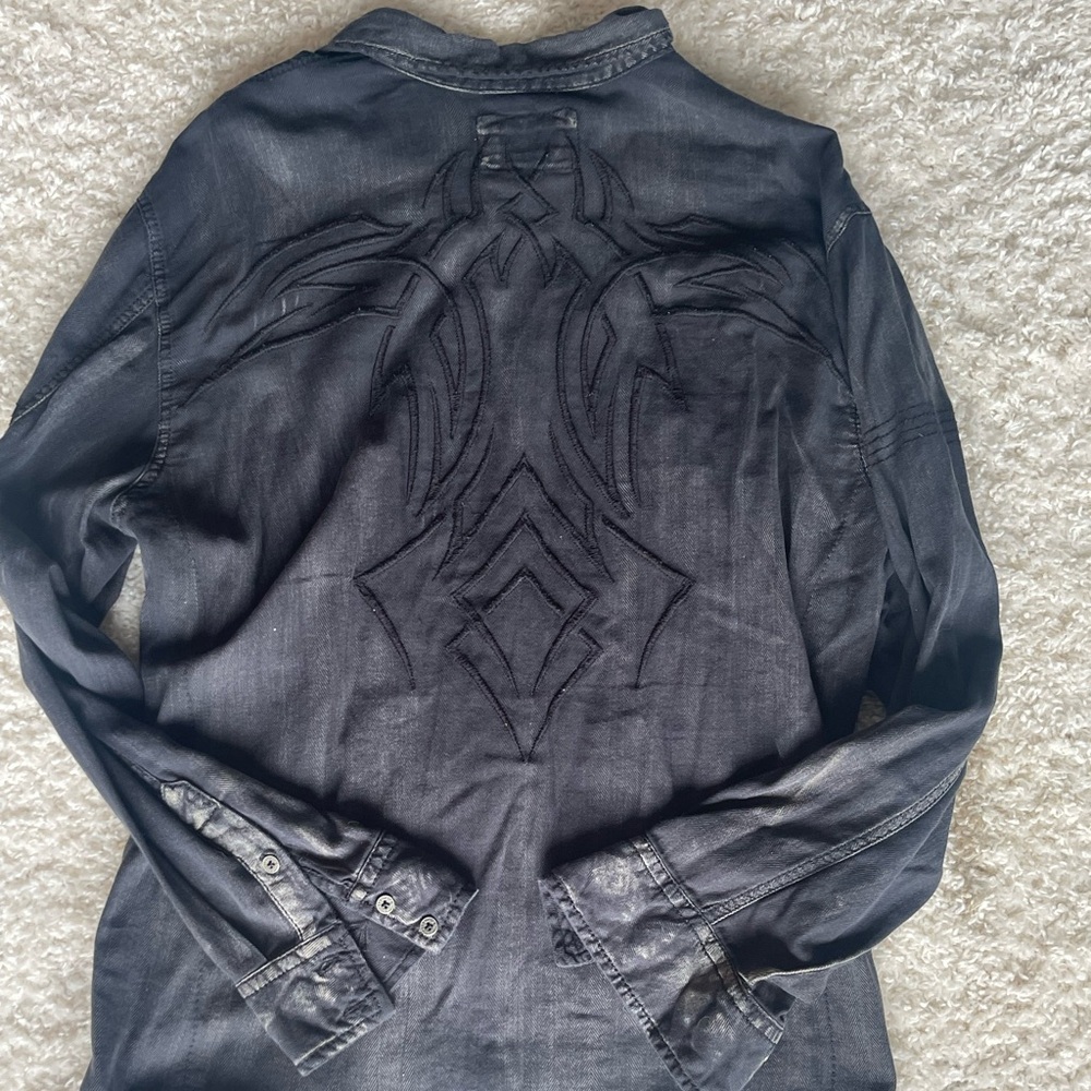 Buckle Black Men's washed look shirt EUC